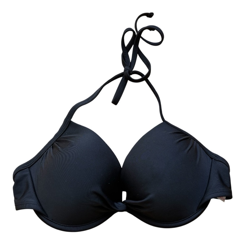 Xhilaration Black Halter Bikini Top, Size M